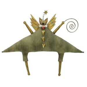 Whimsical Folk Art Christmas Angel Dog, PRE-OWNED